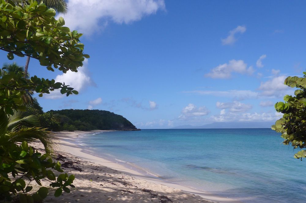 Plage de sable blanc de l'Anse Canot de Marie Galante