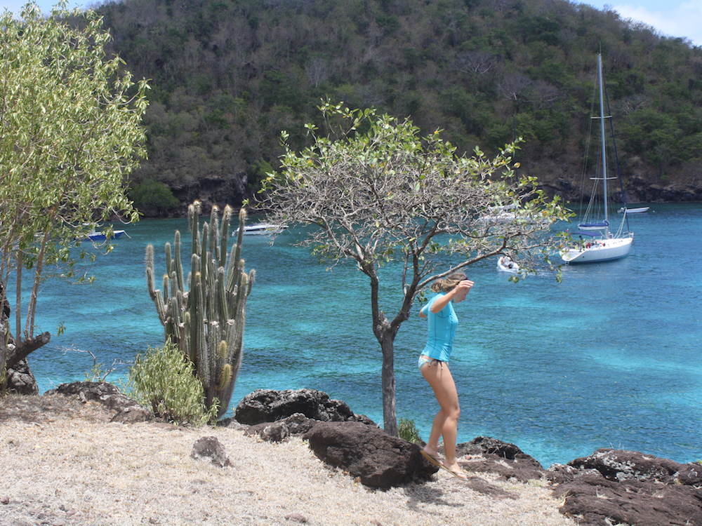 Mouillage de Fideling à terre de bas les saintes avec ses voiliers