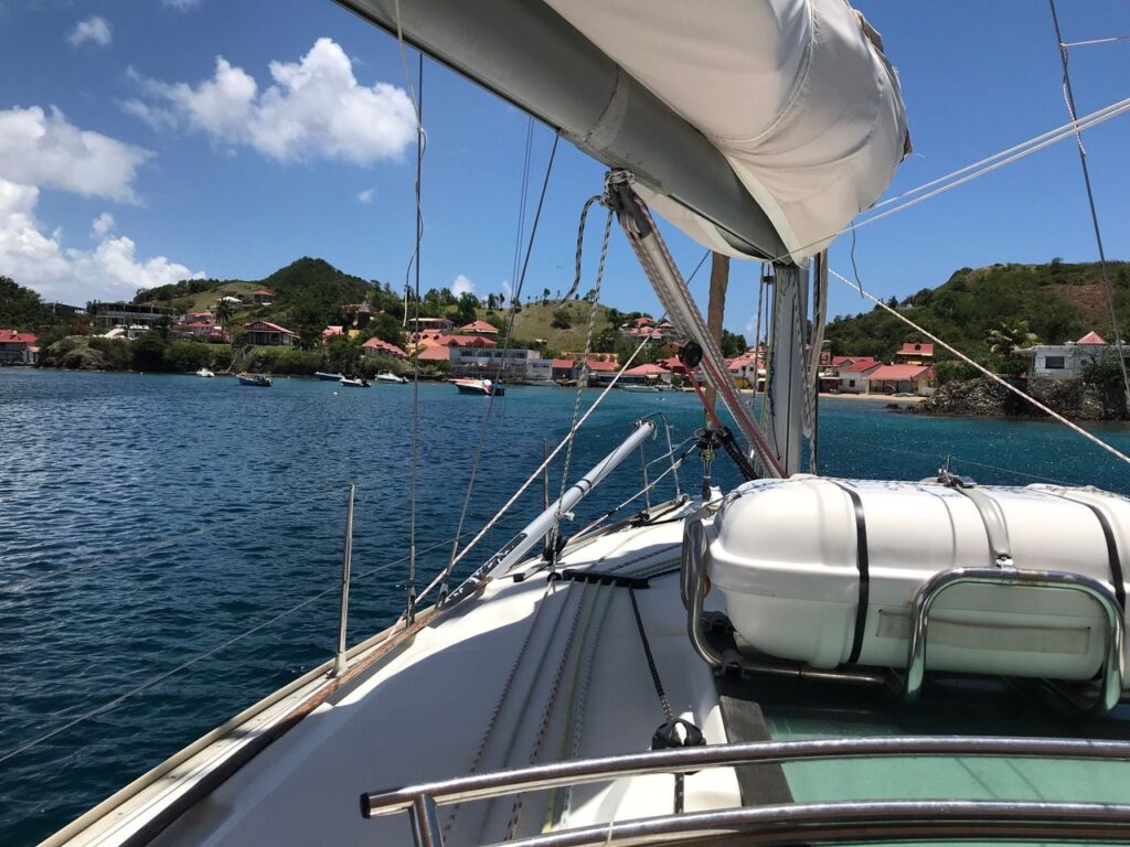 Enjoying Les Saintes boat trip anchorage