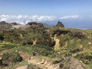 Soufiere, summit of the volcano of Guadeloupe, major location for hiking in the Caribbean